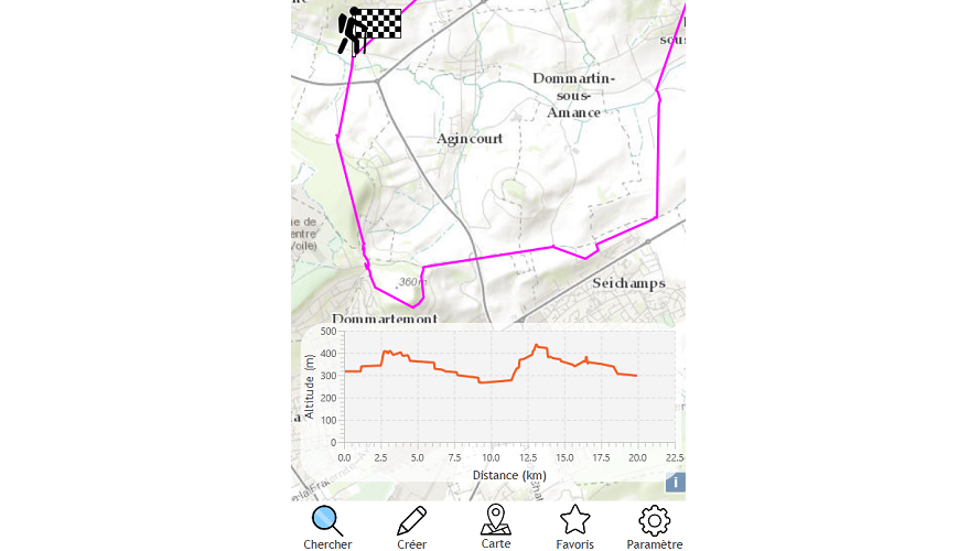 Hiking application with mapjfx